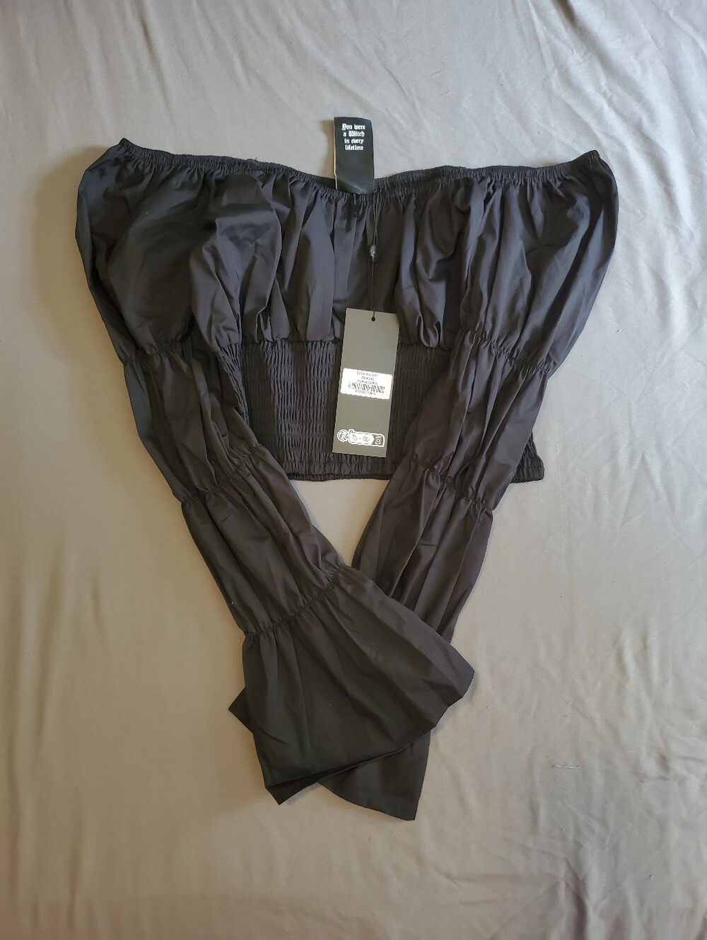 Ruched Long Sleeve Crop Top